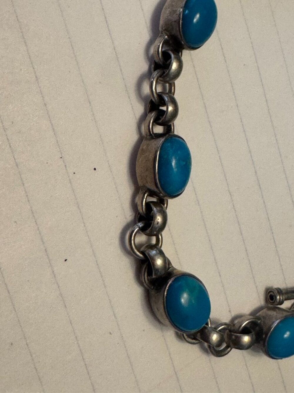 Silver and Turquoise Bracelet with earrings marked 925 Mexico - Picture 8 of 16